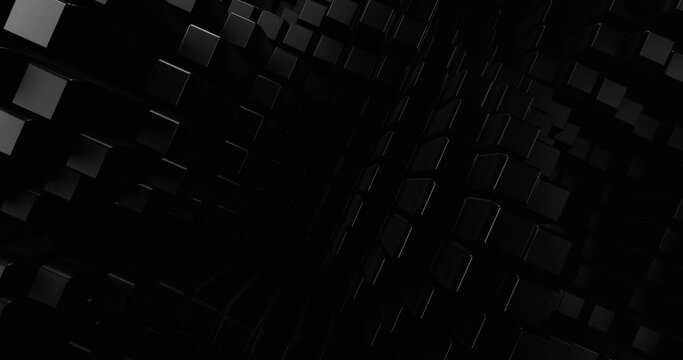 animated abstract background of the black cubes