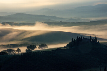 Italy Tuscany Early Morning Landscape