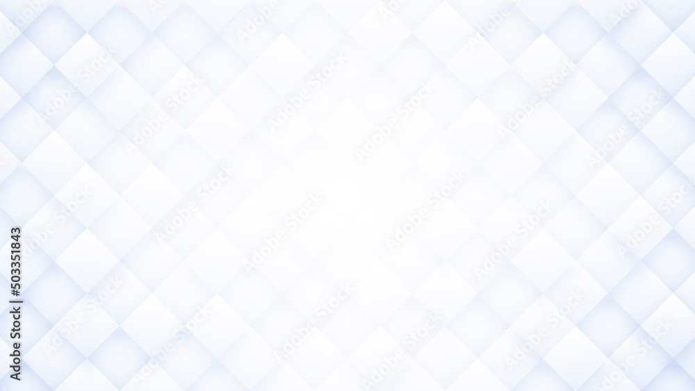 Aufkleber 3d rendered rhombus mosaic tile grid pattern white abstract technology background. three dimensional
