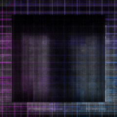 Abstract glitch art grid border background image.