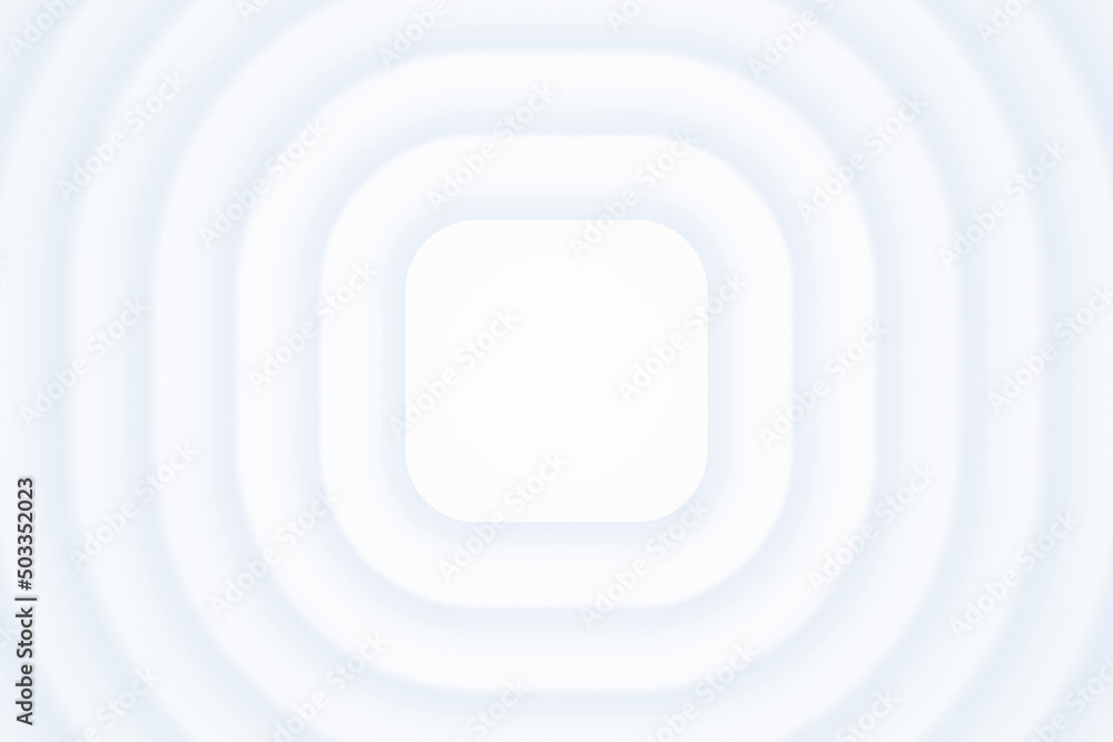 Poster 3d render light monochrome layered rounded square shape abstract technology background. three dimens