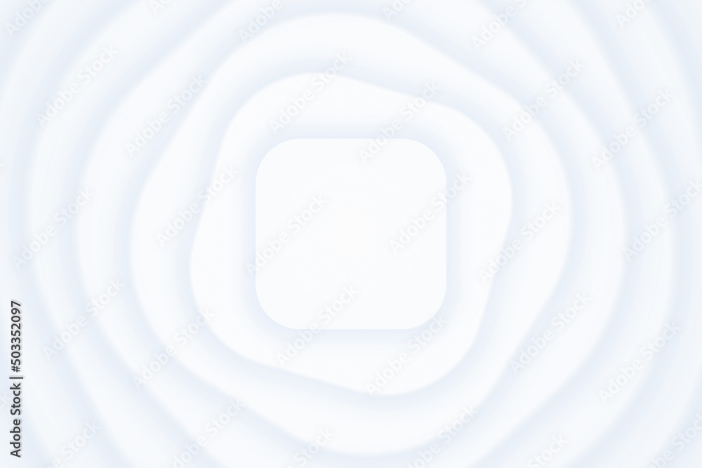 Poster modern white layered material design spinning rounded squares 3d render futuristic abstract technolo
