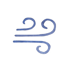 Watercolor wind. Isolated illustration on white background. Hand drawn painting for kids room.