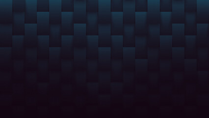 3D Render Volumetric Tile Pattern Navy Blue Abstract Background. Three Dimensional Rectangular Structure With Blur Effect 4K 8K Very High Definition Dark Wallpaper. Futuristic Art Sci Abstraction