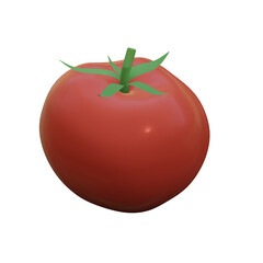 Red tomato 3D render illustration isometric view isolated on white background