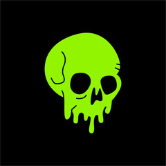 Poison Green Skull vector artwork. Dripping skulls T shirt design illustration. Download it now.	