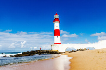 Vista do Farol de Itapuã, ponto turístico de Salvador, bahia, brazil