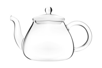 Fototapeta premium Realistic teapot or tea pot. Empty glass teapot