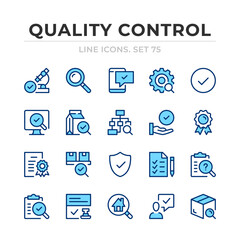 Quality control vector line icons set. Thin line design. Outline graphic elements, simple stroke symbols. Quality control icons
