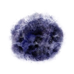 Abstract blue spot, colored smoke on a white background