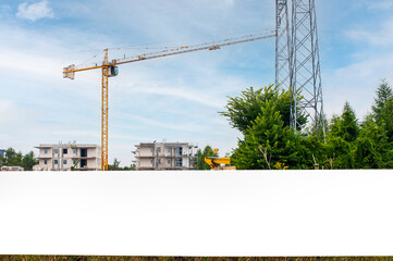 Advertising banner mock-up on the fence of construction area © diesirae