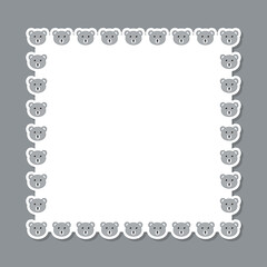 Koala with square frame for banner, poster, and greeting card