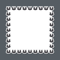 Skunk with square frame for banner, poster, and greeting card
