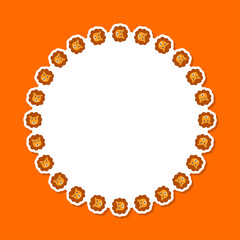 Lion with round frame for banner, poster, and greeting card