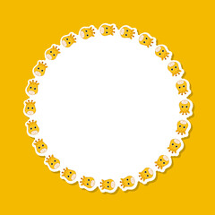 Giraffe with round frame for banner, poster, and greeting card