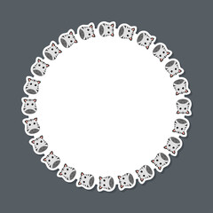 Zebra with round frame for banner, poster, and greeting card