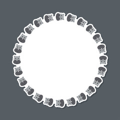 Rhinoceros with round frame for banner, poster, and greeting card