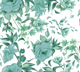 Abstract elegance seamless pattern with floral background