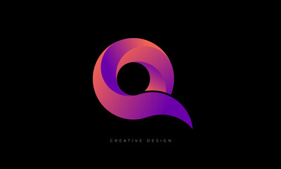 Abstract Q letter design branding logo