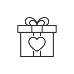 Love gift icon. High quality black vector illustration..