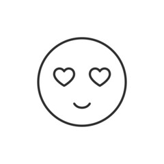 Smiley in love  icon. High quality black vector illustration..