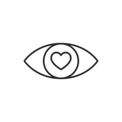 Heart and eye icon. High quality black vector illustration..