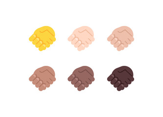 All Skin Tones Handshake Gesture Emoticon Set. Handshake Emoji Set