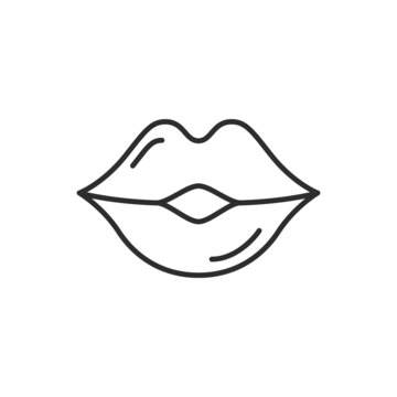 Kiss, lips icon. High quality black vector illustration..