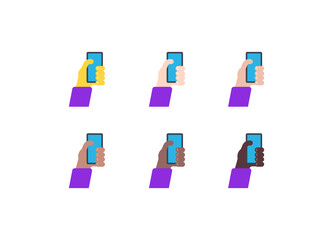 All Skin Tones Selfie Gesture Emoticon Set. Selfie Emoji Set