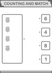 Counting and match Giraffe face. Worksheet for kids