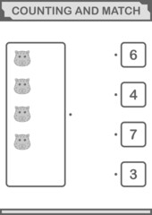 Counting and match Leopard face. Worksheet for kids