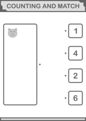 Counting and match Pig face. Worksheet for kids