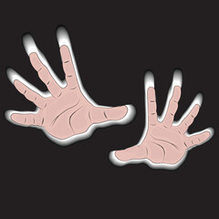 Anime hands, energy effect. vector anime.