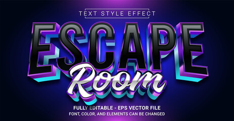 Escape Room Text Style Effect. Editable Graphic Text Template.
