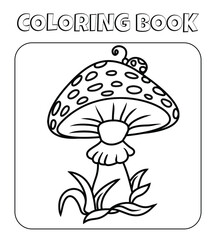 fly agaric mushroom coloring page