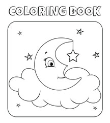 Coloring vechely bright rainbow after the rainnight moon coloring page with bows and stars