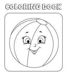 Round ball coloring page for kids