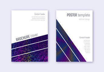Geometric cover design template set. Rainbow abstr