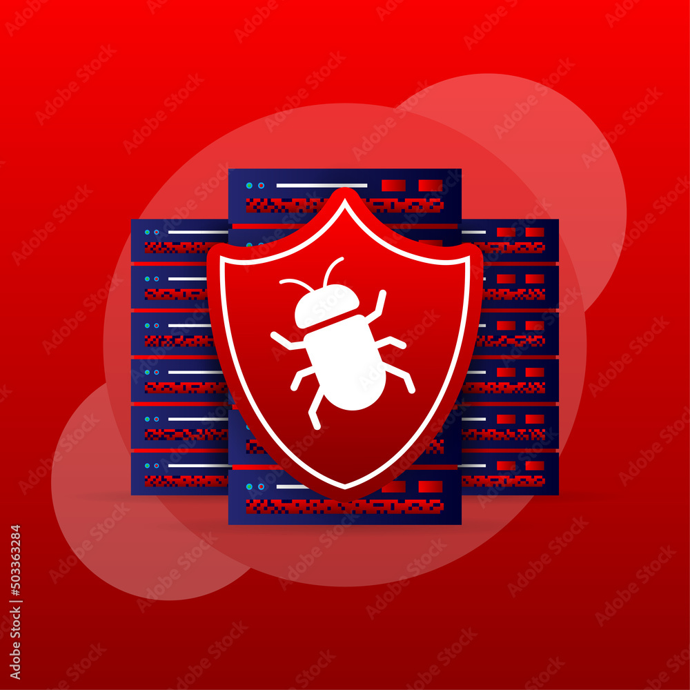 Poster data protection. data protection. 3d vector icon. alert message. alert message
