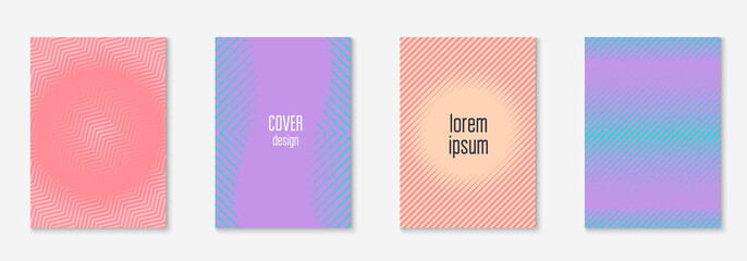 Fototapeta premium Design magazine cover as template with line geometric element.