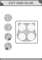 Cut and glue Leopard face. Worksheet for kids