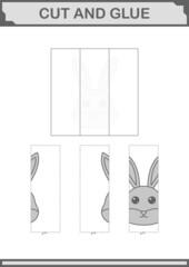 Cut and glue Rabbit face. Worksheet for kids