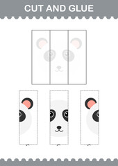 Cut and glue Panda face. Worksheet for kids