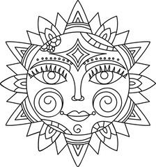 warm summer sun coloring page