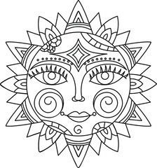 warm summer sun coloring page