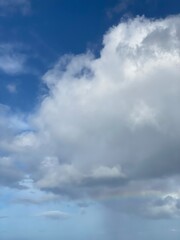 Fototapeta na wymiar Rainbow over the Waikiki beach area, view from the Ala Moana hotel, Oahu island Hawaii, year 2022