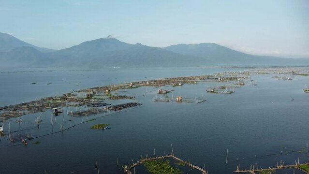Aerial view  Rawa Pening, Salatiga, Central Java, Indonesia.
