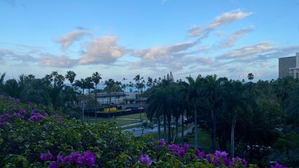 Oahu Island city of Waikiki beach open air view, year 2022 May