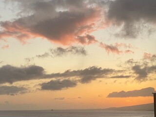 Sunset over the Waikiki beach, Oahu Island, Hawaii year 2022 May