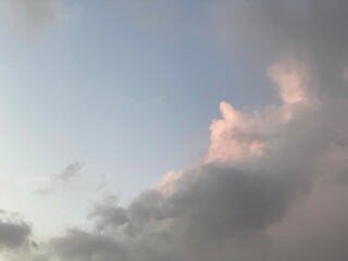 Pink sunset clouds over the city of Waikiki, Oahu Island, year 2022 May